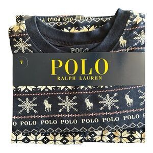 NWT Polo Ralph Lauren Snowflex Boy's Blue 2 Piece Pajama set